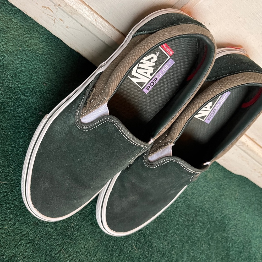 Green Pop Cush Slip-on Vans Mens 10.5